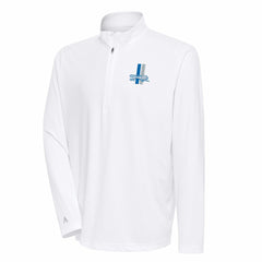 Detroit Lions Antigua Team Logo Throwback Tribute Quarter-Zip Pullover Top - White - NFL