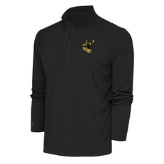 Pittsburgh Steelers Antigua Team Logo Throwback Tribute Quarter-Zip Pullover Top - Charcoal - NFL