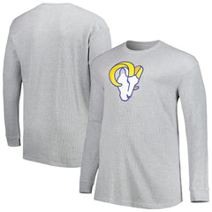 Los Angeles Rams Big & Tall Waffle-Knit Thermal Long Sleeve T-Shirt - Heather Gray - NFL