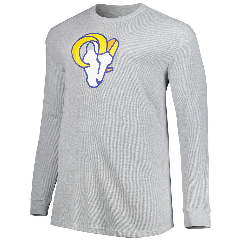 Los Angeles Rams Big & Tall Waffle-Knit Thermal Long Sleeve T-Shirt - Heather Gray - NFL