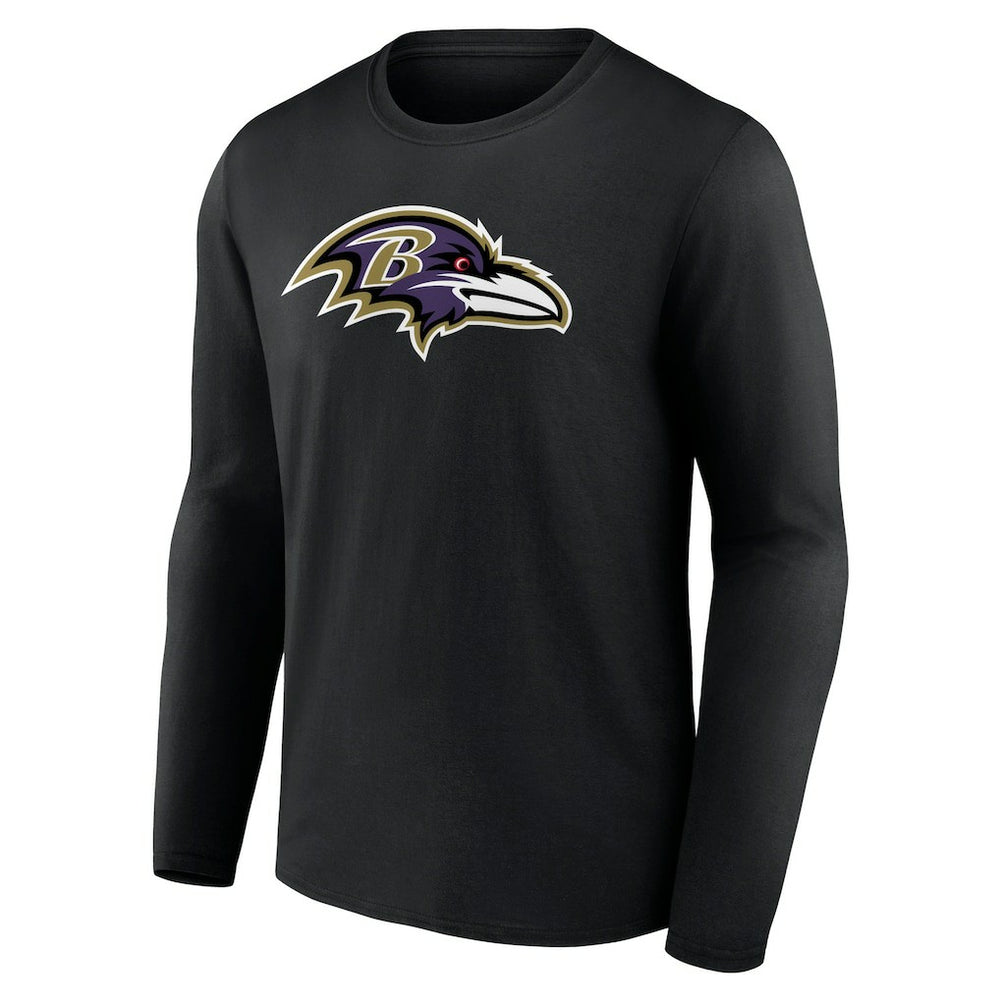 Baltimore Ravens Primary Team Logo Long Sleeve T-Shirt - Black - NFL
