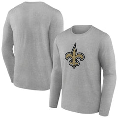New Orleans Saints Primary Team Logo Long Sleeve T-Shirt - Gray - NFL