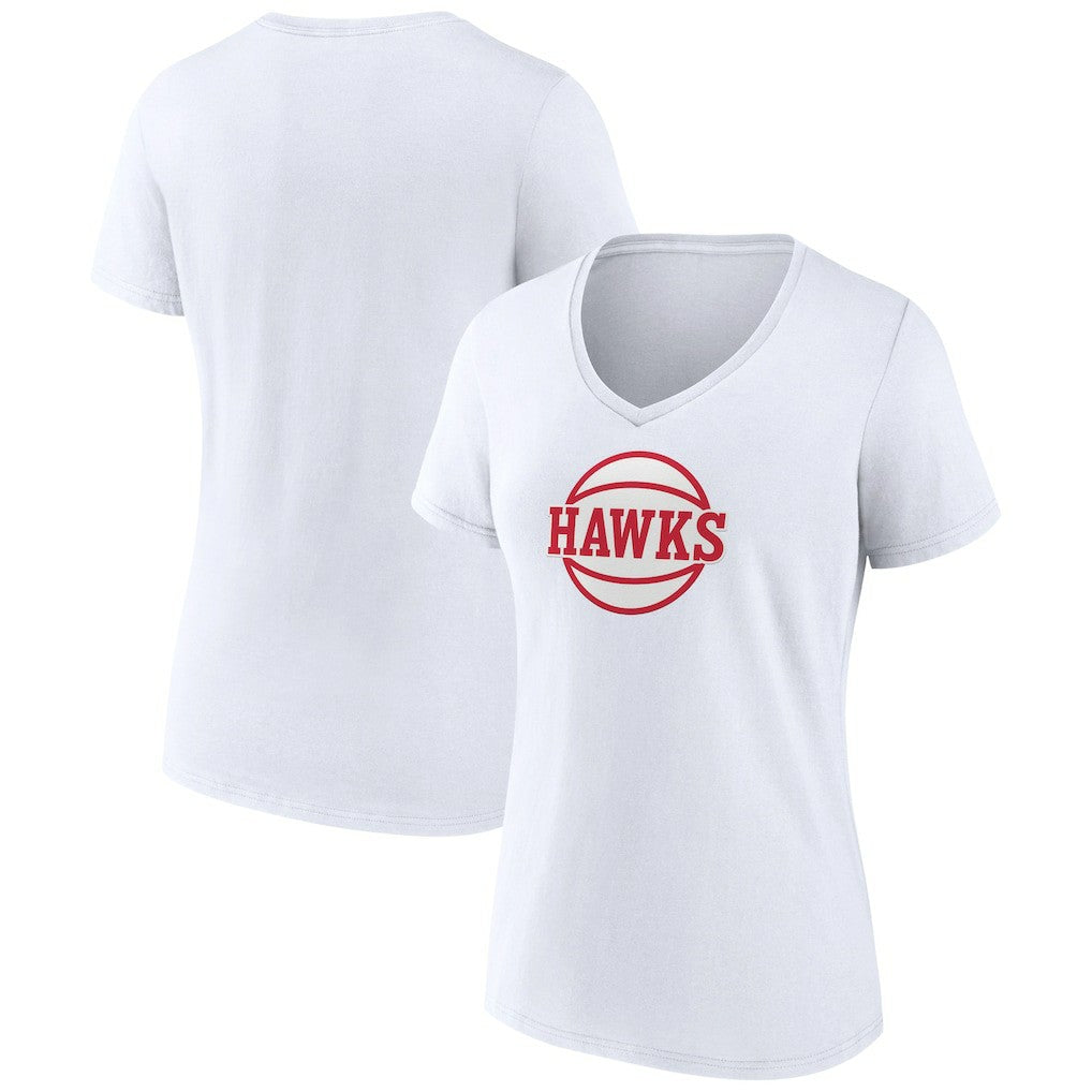 Atlanta Hawks Women's Alternate Logo V-Neck T-Shirt White