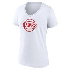 Atlanta Hawks Women's Alternate Logo V-Neck T-Shirt White
