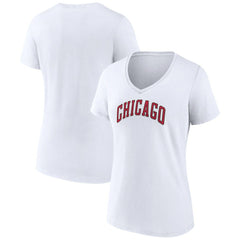 Chicago Bulls Women's Alternate Logo V-Neck T-Shirt White