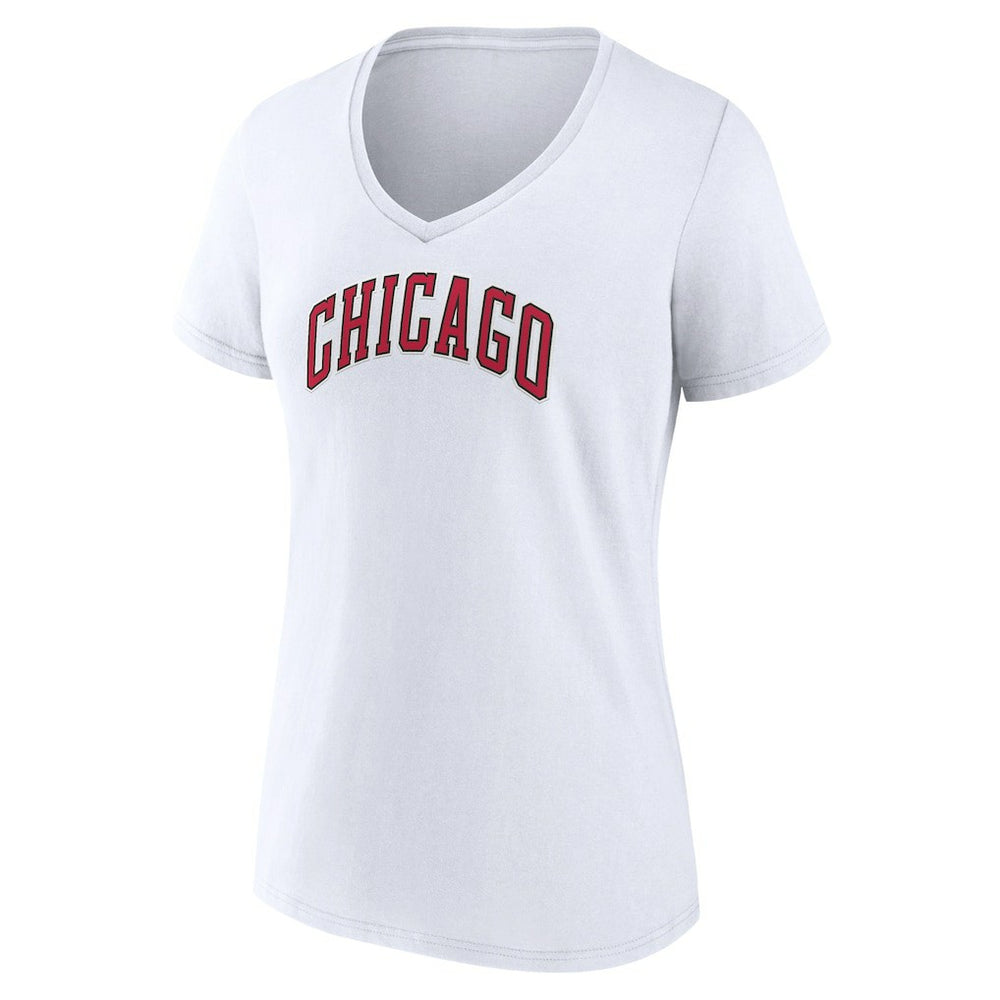 Chicago Bulls Women's Alternate Logo V-Neck T-Shirt White