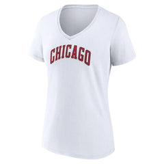 Chicago Bulls Women's Alternate Logo V-Neck T-Shirt White
