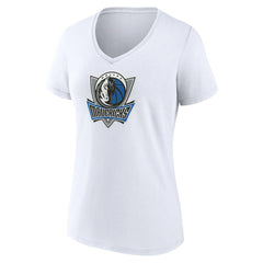Dallas Mavericks Women's Alternate Logo V-Neck T-Shirt White