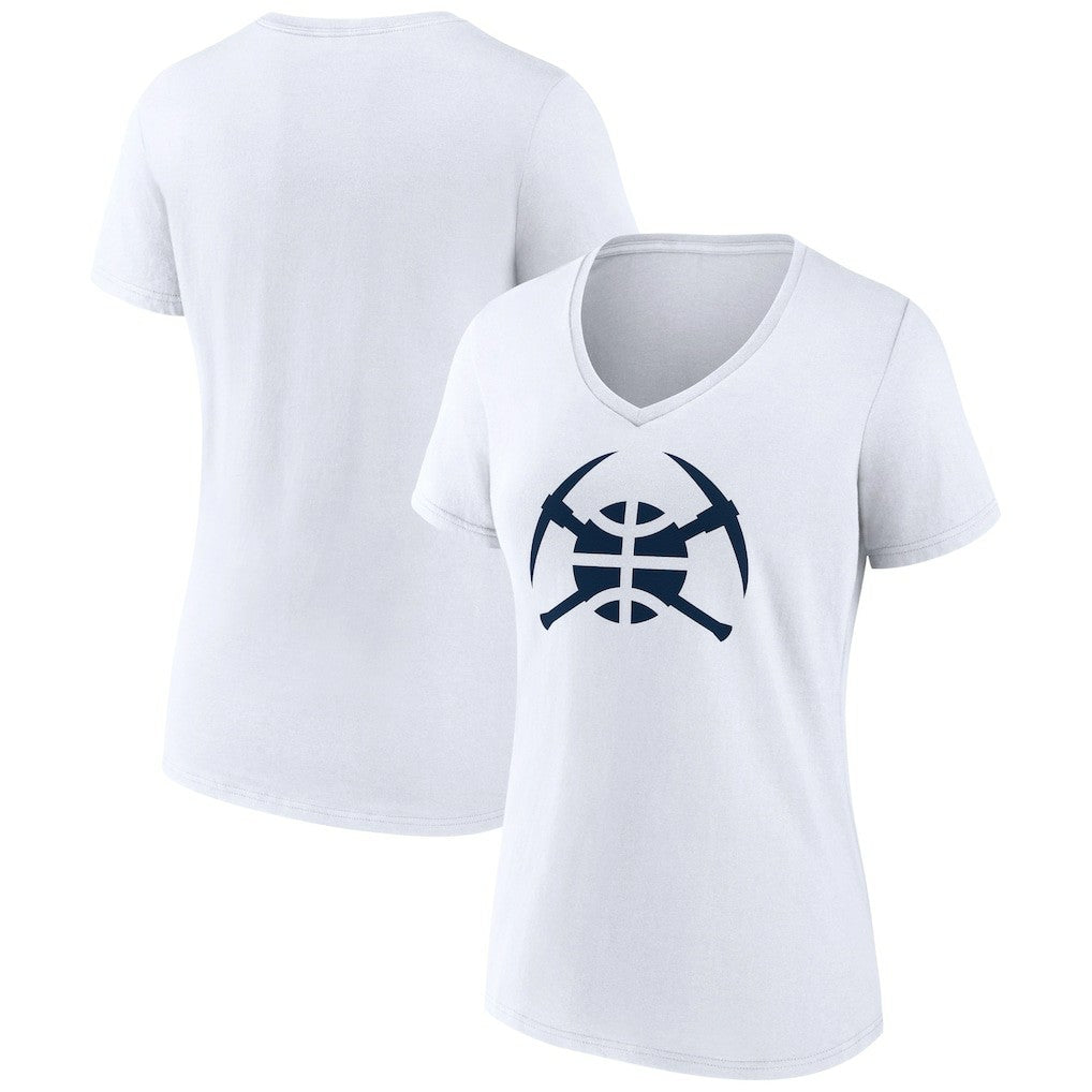 Denver Nuggets Women's Alternate Logo V-Neck T-Shirt White