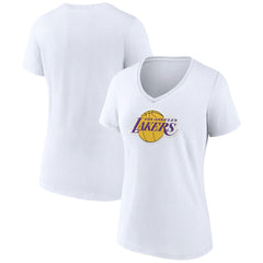 Los Angeles Lakers Women's Alternate Logo V-Neck T-Shirt White