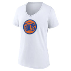 New York Knicks Women's Alternate Logo V-Neck T-Shirt White