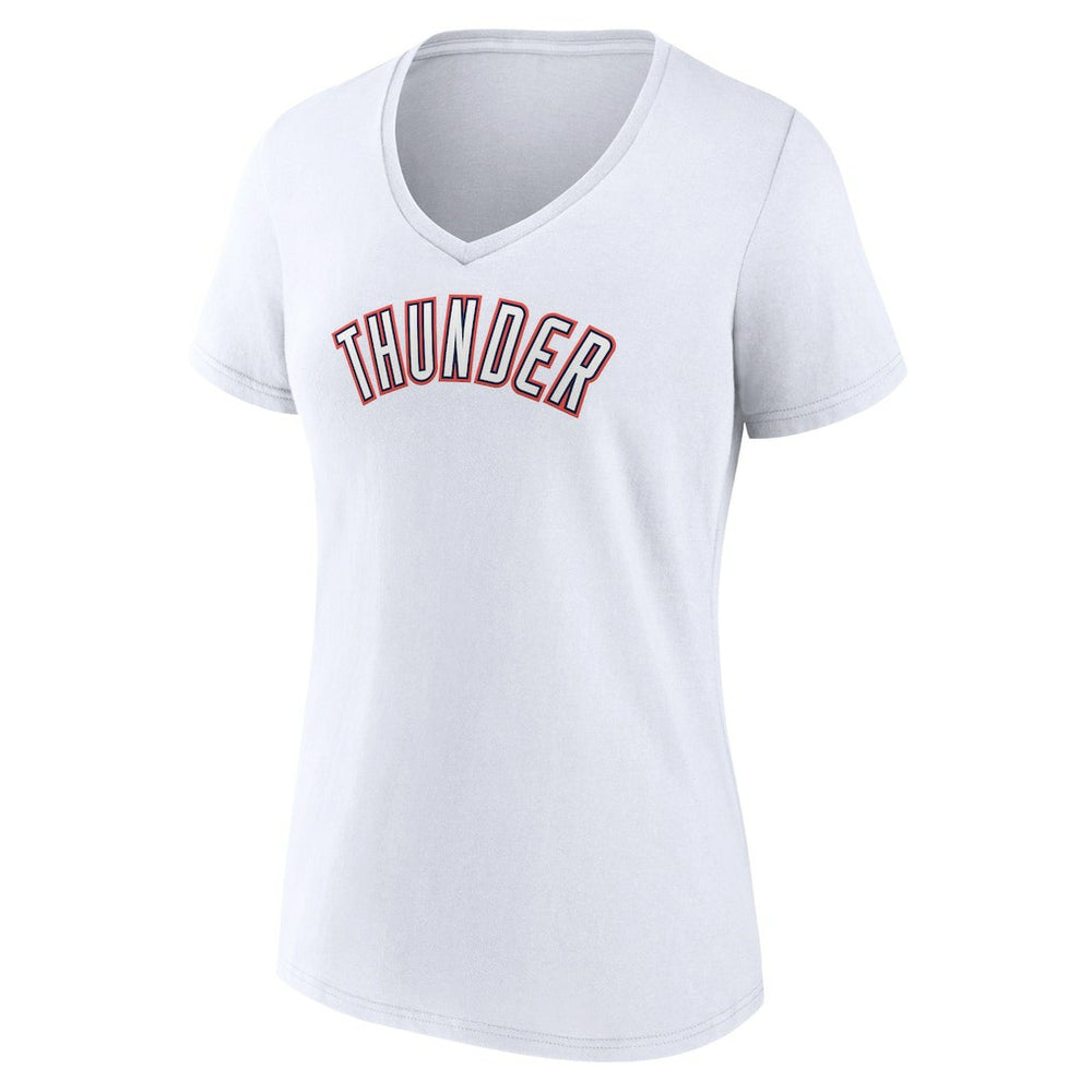 Oklahoma City Thunder Women's Alternate Logo V-Neck T-Shirt White