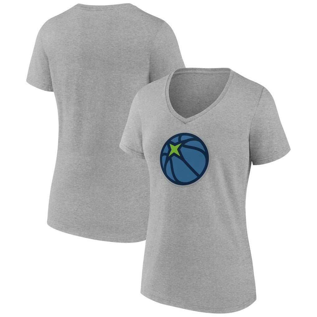 Minnesota Timberwolves Women's Alternate Logo V-Neck T-Shirt Heather Gray
