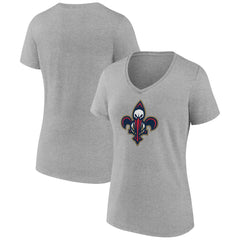 New Orleans Pelicans Women's Alternate Logo V-Neck T-Shirt Heather Gray