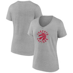 Toronto Raptors Women's Alternate Logo V-Neck T-Shirt Heather Gray