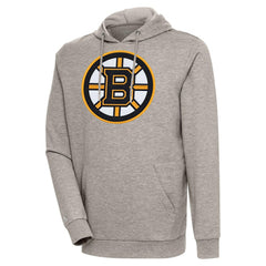 Boston Bruins Antigua Logo Action Chenille Pullover Hoodie - Oatmeal | NHL sale