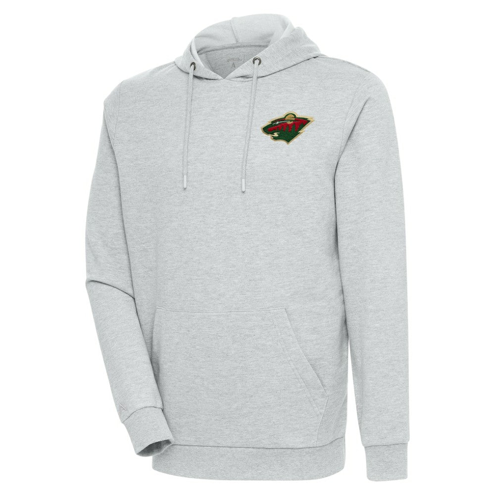 Minnesota Wild Antigua Action Chenille Pullover Hoodie - Heather Gray | NHL near me