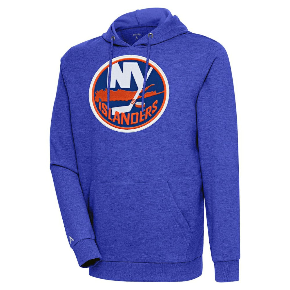 New York Islanders Antigua Logo Action Chenille Pullover Hoodie - Heather Royal | NHL discount
