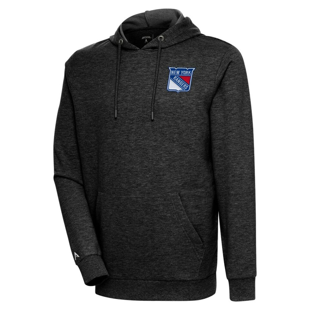 New York Rangers Antigua Action Chenille Pullover Hoodie - Heather Black | NHL on sale
