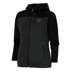 Washington Commanders Antigua Women's Tonal Logo Protect Full-Zip Hoodie Jacket - Black/Charcoal - NFL