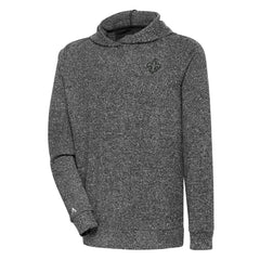 New Orleans Saints Antigua Tonal Logo Absolute Pullover Hoodie - Heather Black - NFL