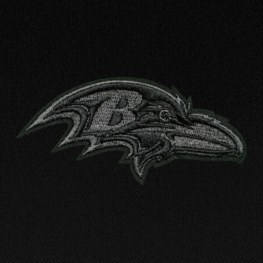 Baltimore Ravens Antigua Tonal Logo Generation Quarter-Zip Pullover Top - Black - NFL