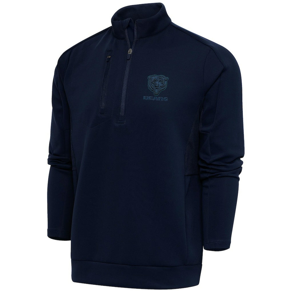 Chicago Bears Antigua Tonal Logo Generation Quarter-Zip Pullover Top - Navy - NFL