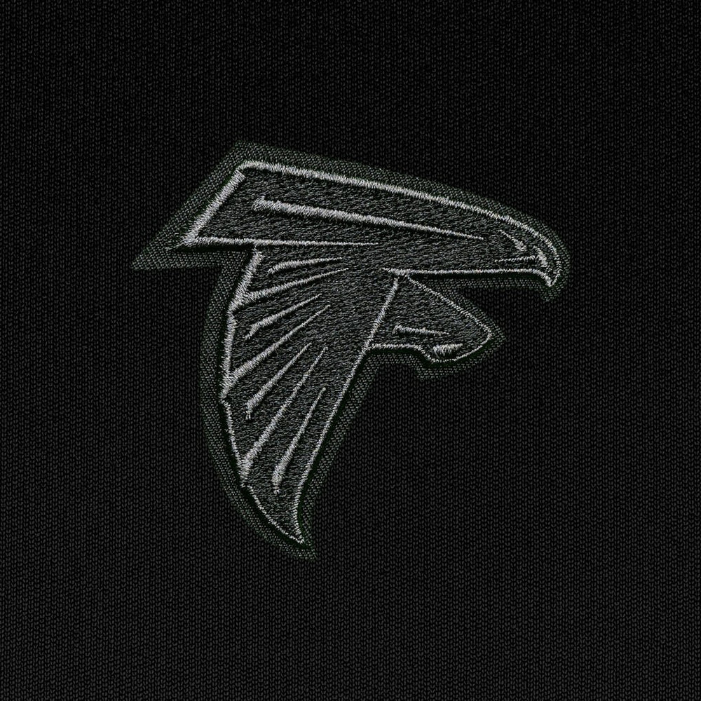 Atlanta Falcons Antigua Tonal Logo Tribute Quarter-Zip Pullover Top - Black - NFL