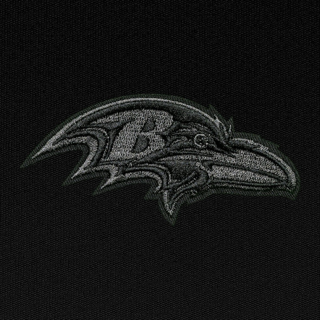 Baltimore Ravens Antigua Tonal Logo Tribute Quarter-Zip Pullover Top - Black - NFL