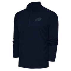 Buffalo Bills Antigua Tonal Logo Tribute Quarter-Zip Pullover Top - Navy - NFL