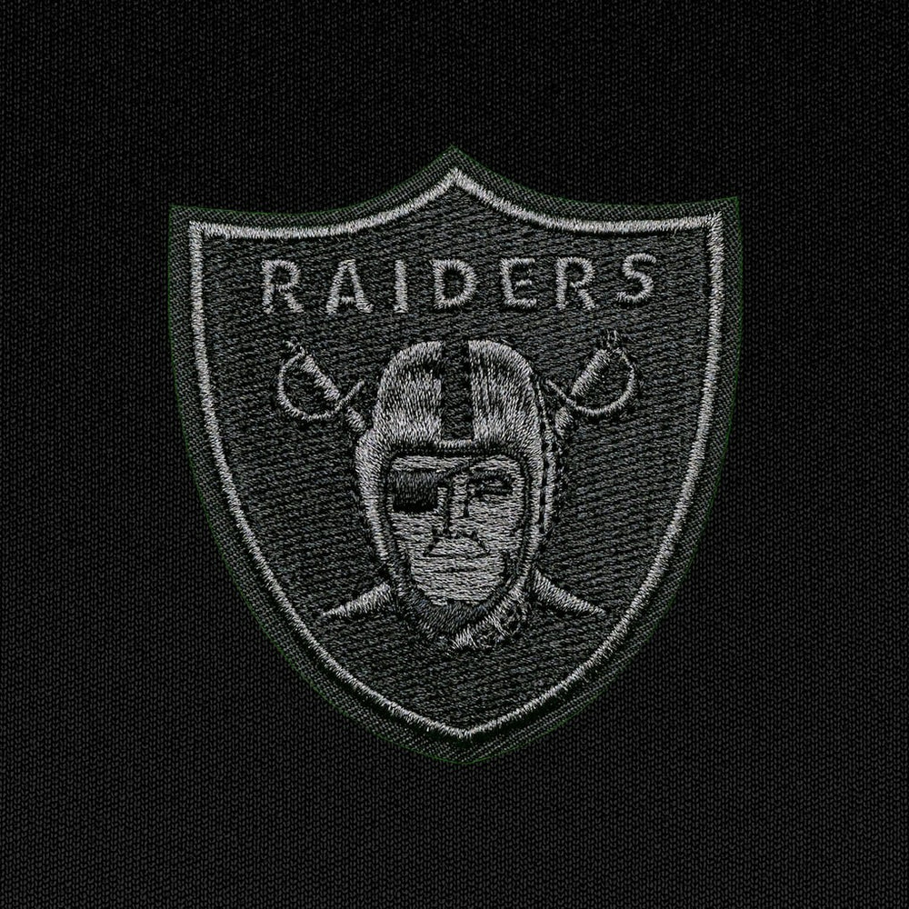 Las Vegas Raiders Antigua Tonal Logo Tribute Quarter-Zip Pullover Top - Black - NFL