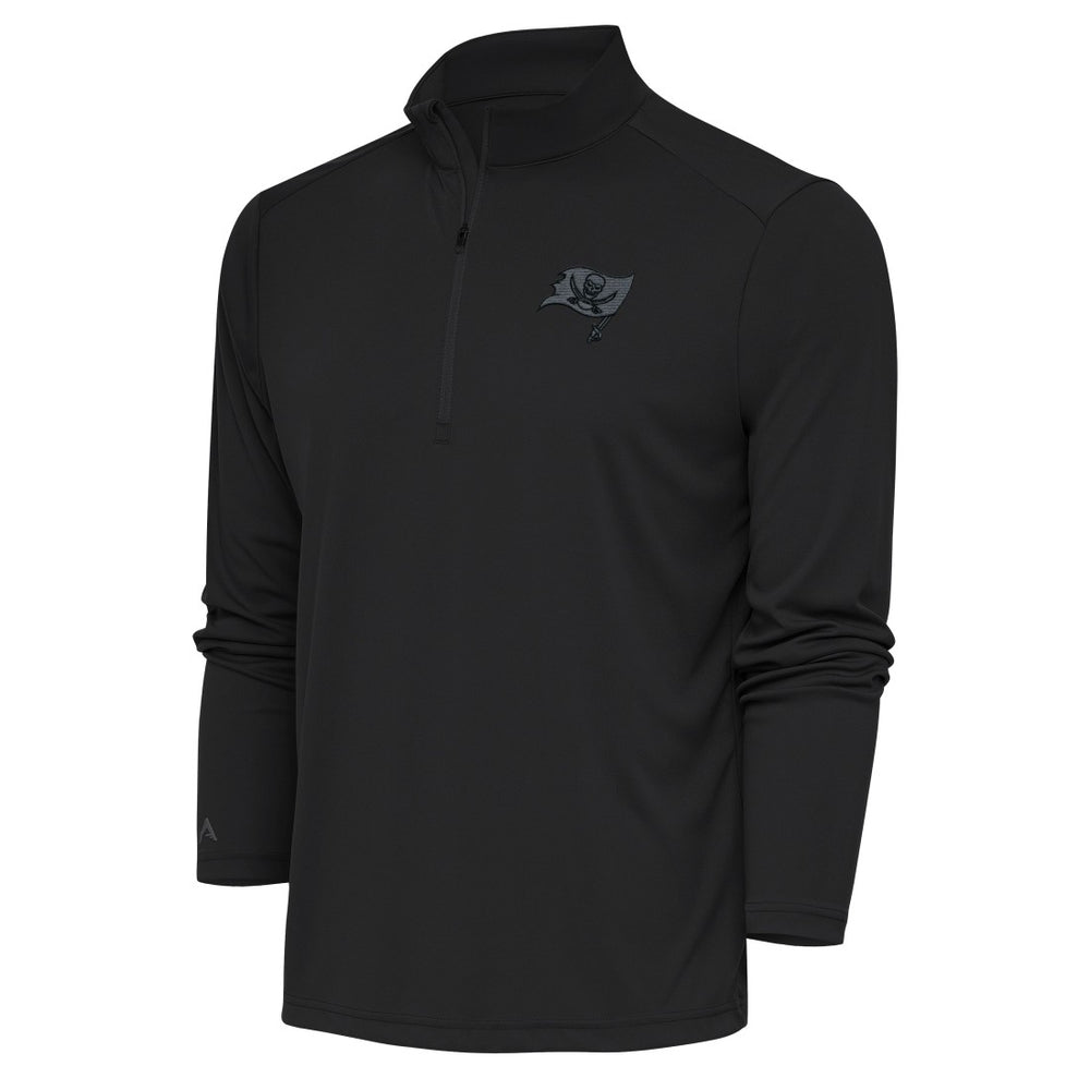 Tampa Bay Buccaneers Antigua Tonal Logo Tribute Quarter-Zip Pullover Top - Charcoal - NFL
