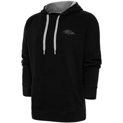Baltimore Ravens Antigua Tonal Logo Victory Pullover Hoodie - Black - NFL