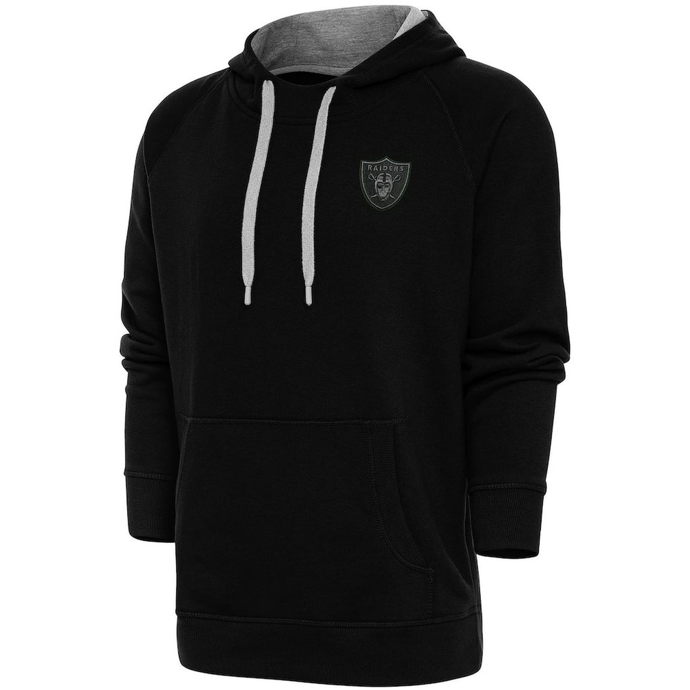 Las Vegas Raiders Antigua Tonal Logo Victory Pullover Hoodie - Black - NFL