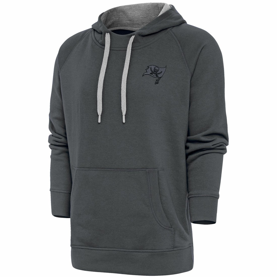Tampa Bay Buccaneers Antigua Tonal Logo Victory Pullover Hoodie - Charcoal - NFL