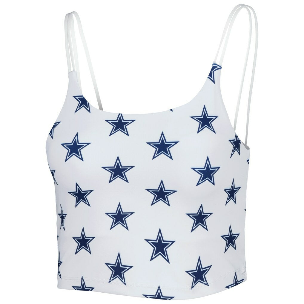 Dallas Cowboys Women's Countess Allover Print Sleeveless Cami Tank Top - White - NFL