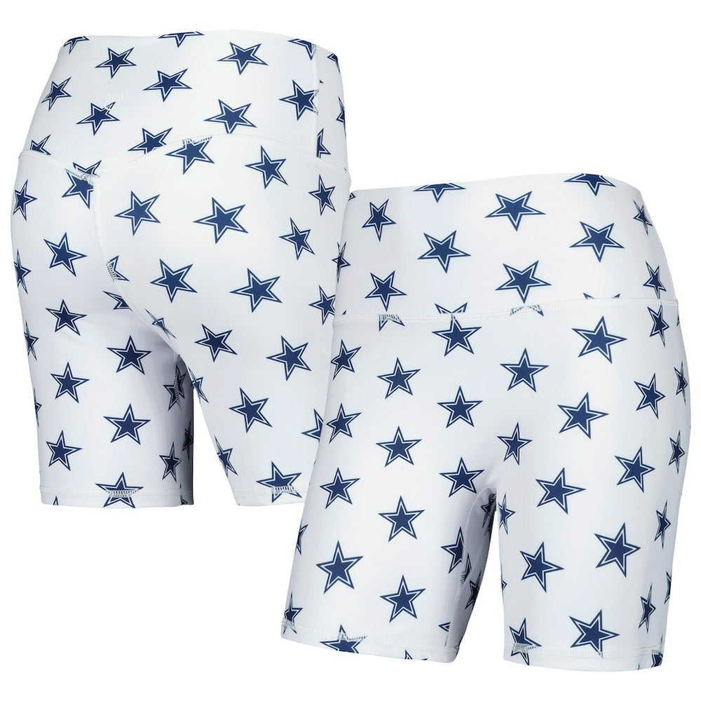Dallas Cowboys Women's Allover Print Biker Shorts - White - NFL