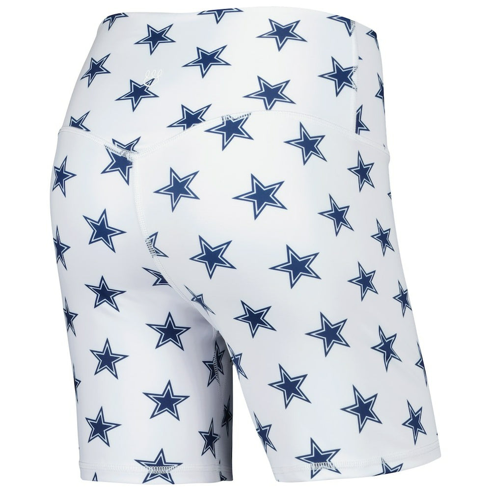 Dallas Cowboys Women's Allover Print Biker Shorts - White - NFL