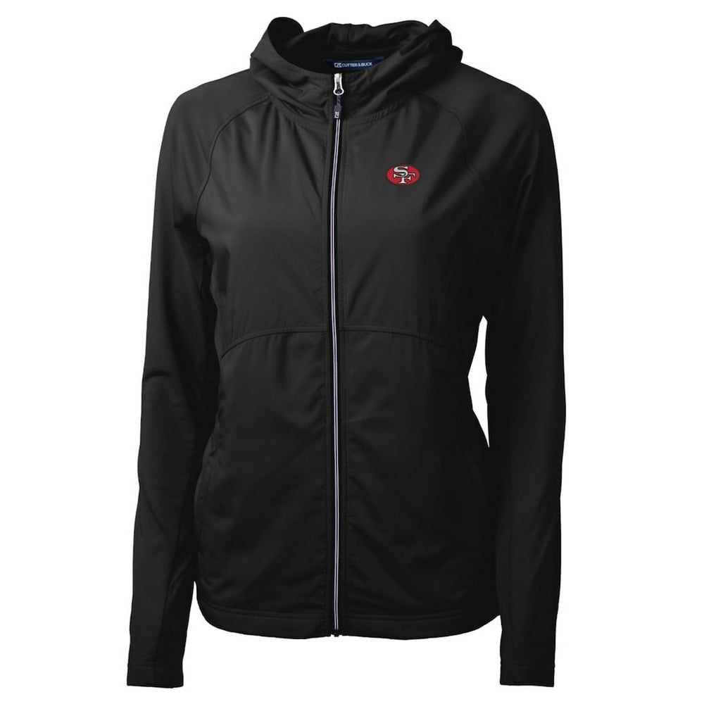 San Francisco 49ers Cutter & Buck Women's Throwback Logo Adapt Eco Knit Hybrid Recycled Full-Zip Hoodie - Black - NFL