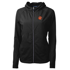 Cincinnati Bengals Cutter & Buck Women's Throwback Logo Adapt Eco Knit Hybrid Recycled Full-Zip Hoodie - Black - NFL