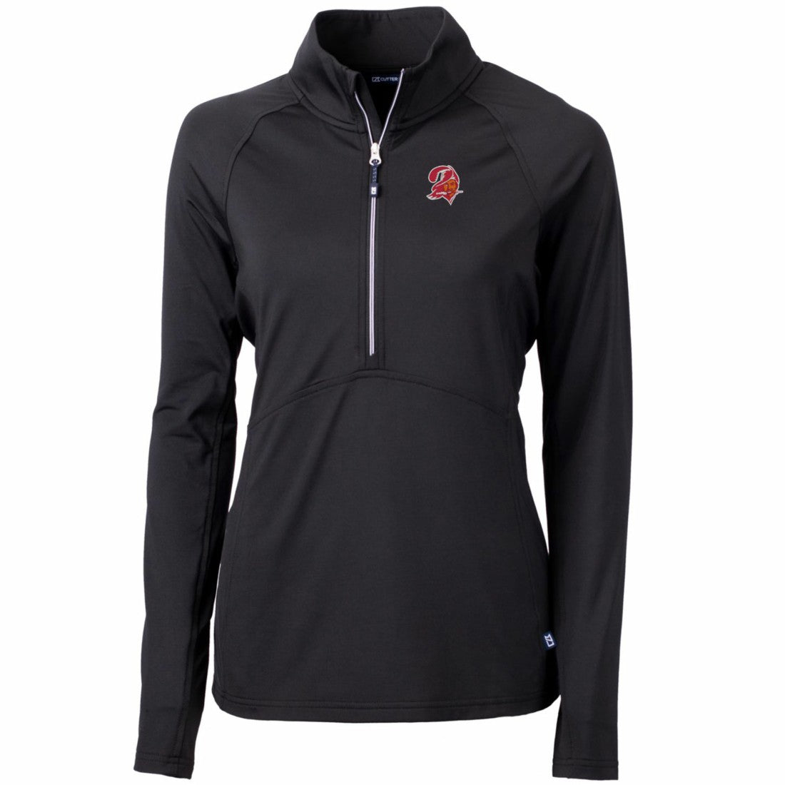 Tampa Bay Buccaneers Cutter & Buck Women's Throwback Logo Adapt Eco Knit Stretch Recycled Half-Zip Pullover Top - Black - NFL