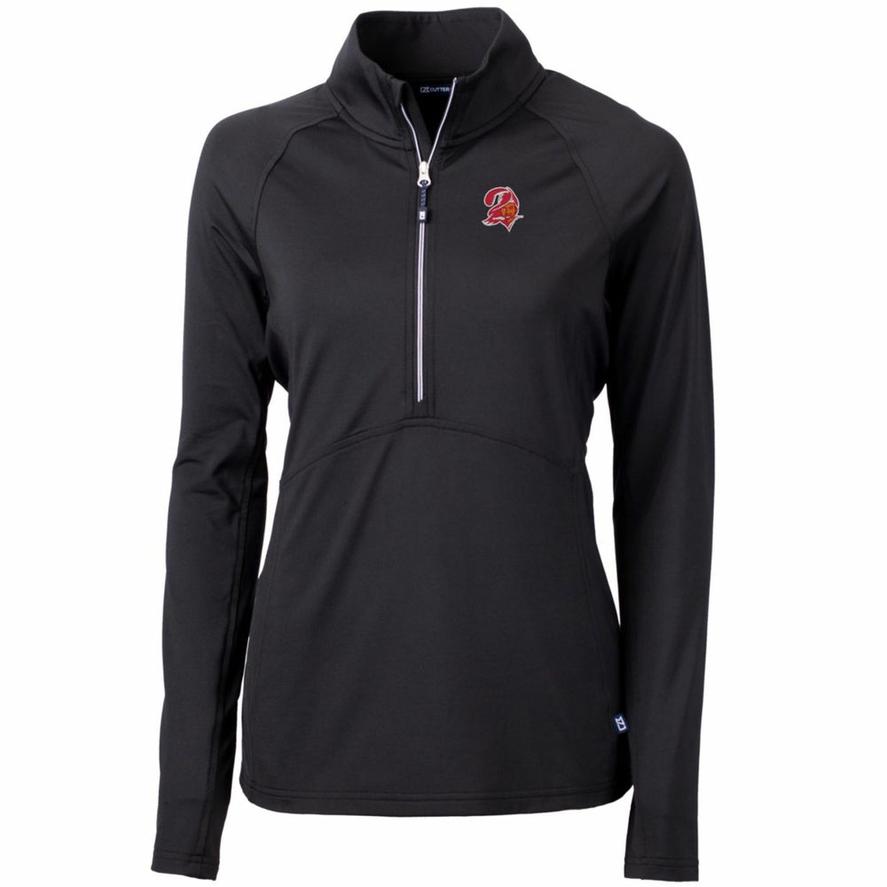 Tampa Bay Buccaneers Cutter & Buck Women's Throwback Logo Adapt Eco Knit Stretch Recycled Half-Zip Pullover Top - Black - NFL
