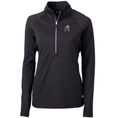 Cleveland Browns Cutter & Buck Women's Throwback Logo Adapt Eco Knit Stretch Recycled Half-Zip Pullover Top - Black - NFL