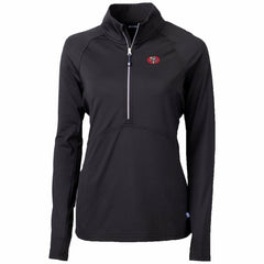 San Francisco 49ers Cutter & Buck Women's Throwback Logo Adapt Eco Knit Stretch Recycled Half-Zip Pullover Top - Black - NFL