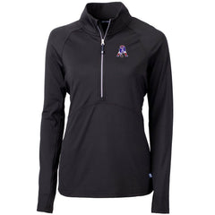 New England Patriots Cutter & Buck Women's Throwback Logo Adapt Eco Knit Stretch Recycled Half-Zip Pullover Top - Black - NFL