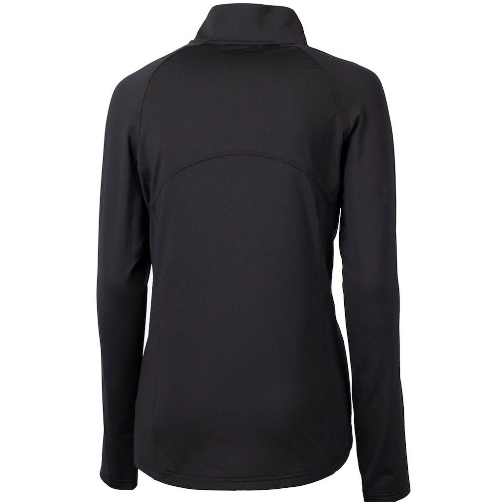 New England Patriots Cutter & Buck Women's Throwback Logo Adapt Eco Knit Stretch Recycled Half-Zip Pullover Top - Black - NFL