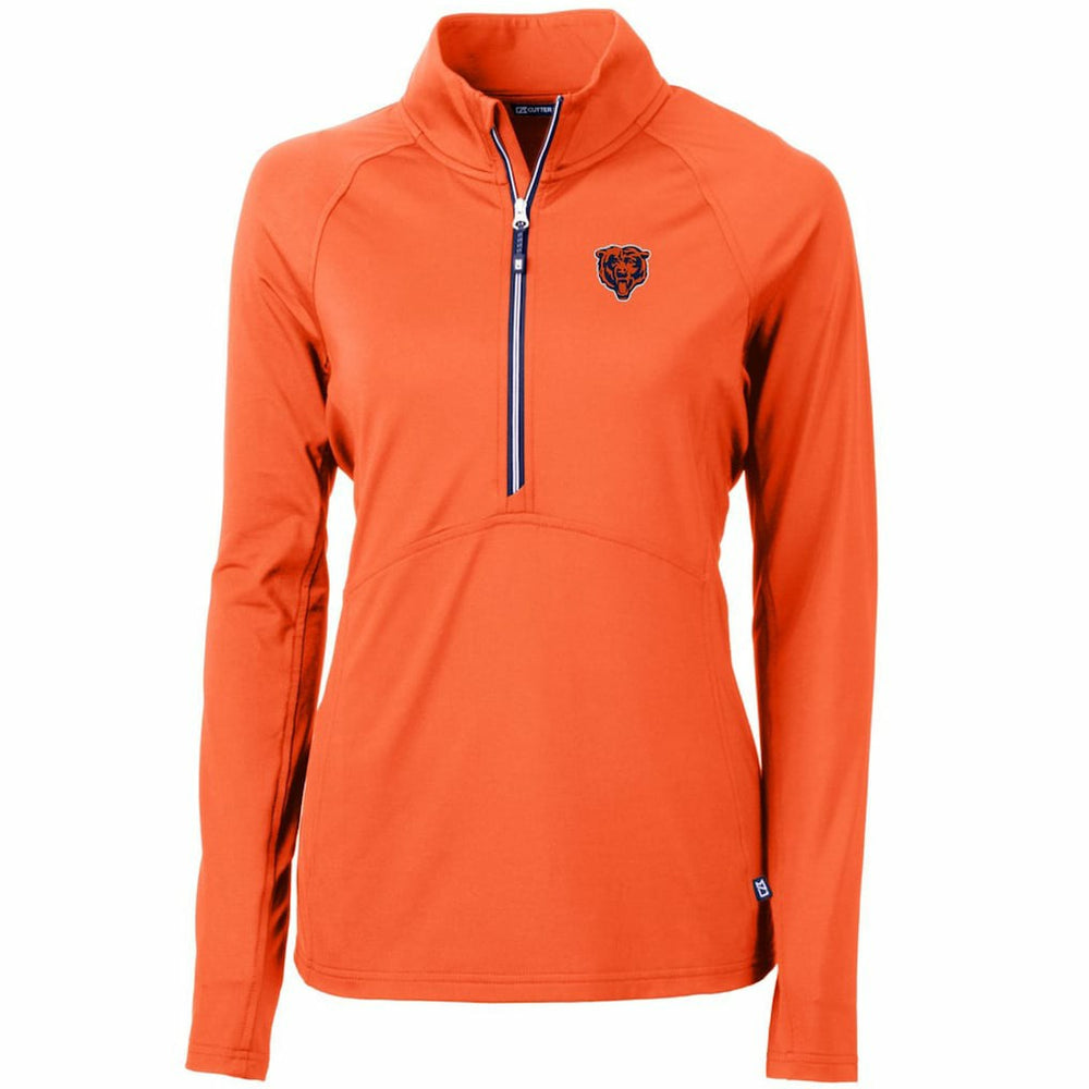 Chicago Bears Cutter & Buck Women's Throwback Logo Adapt Eco Knit Stretch Recycled Half-Zip Pullover Top - Orange - NFL