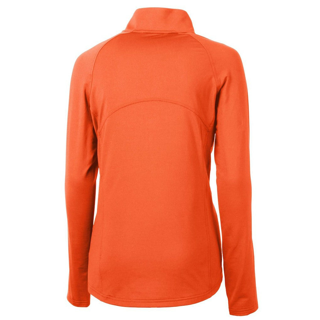Chicago Bears Cutter & Buck Women's Throwback Logo Adapt Eco Knit Stretch Recycled Half-Zip Pullover Top - Orange - NFL