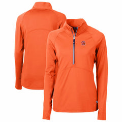 Tampa Bay Buccaneers Cutter & Buck Women's Throwback Logo Adapt Eco Knit Stretch Recycled Half-Zip Pullover Top - Orange - NFL