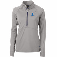 Detroit Lions Cutter & Buck Women's Throwback Logo Adapt Eco Knit Stretch Recycled Half-Zip Pullover Top - Gray - NFL